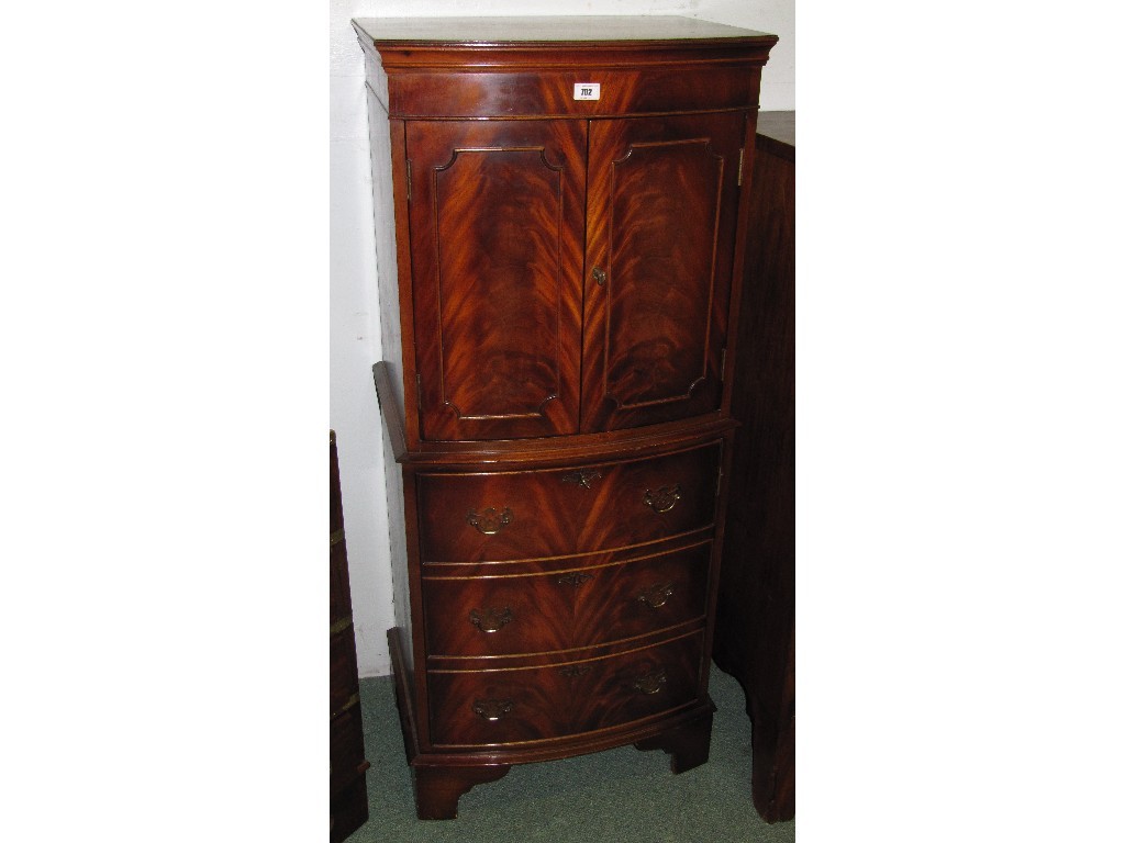 Appraisal: Mahogany bow fronted drinks cabinet