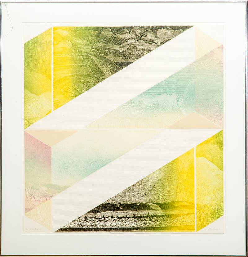 Appraisal: Vida Hackman Solstice II Etching in colors on wove paper