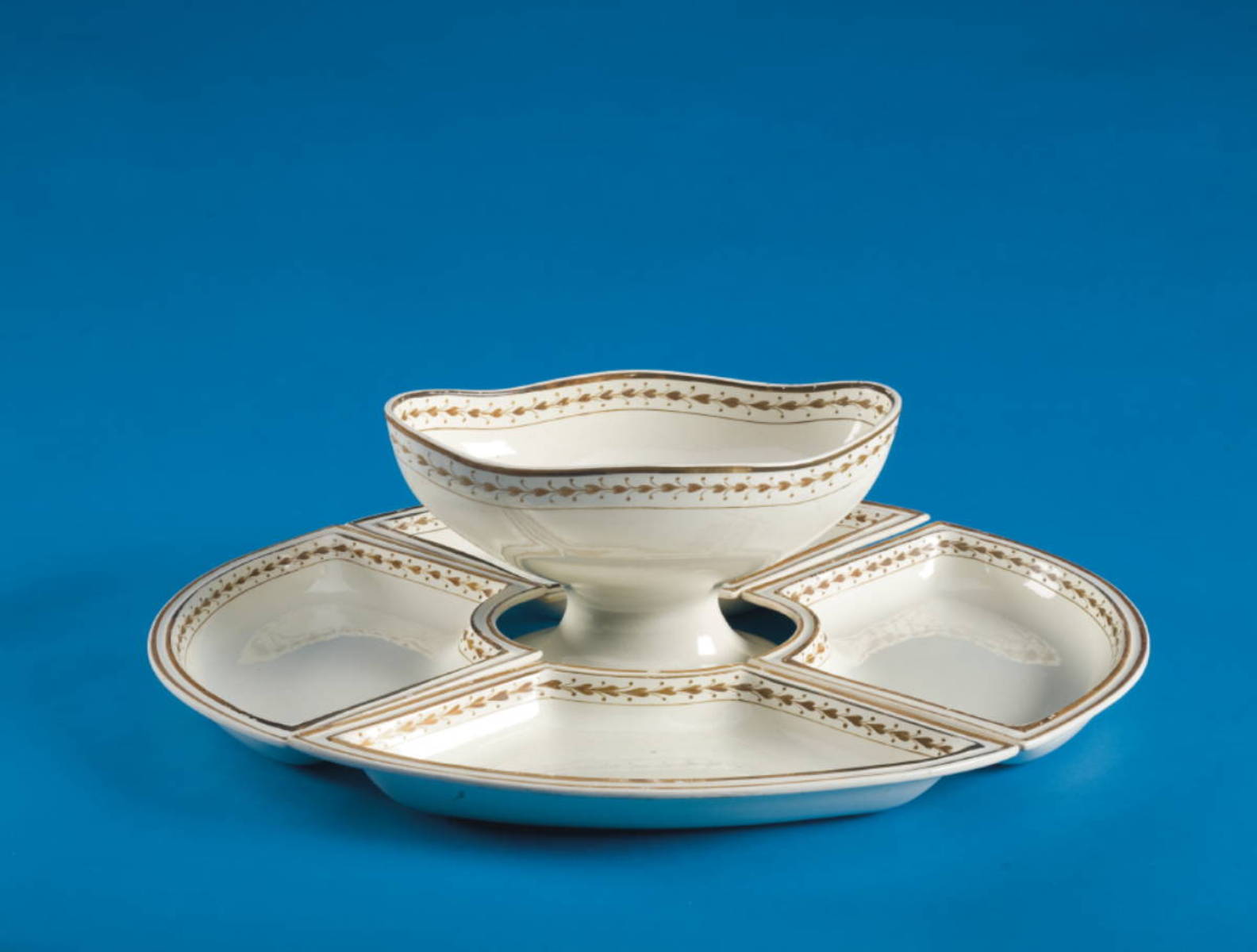 Appraisal: ENGLISH CREAMWARE BREAKFAST OR SUPPER SET CIRCA - COMPRISING A