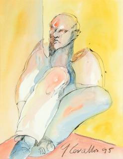 Appraisal: GUILLERMO CEVALLOS Mexican b Man Watercolor on paper H x