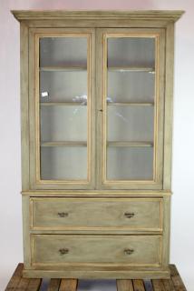 Appraisal: French Louis Philippe door bookcase with doors over drawers Painted