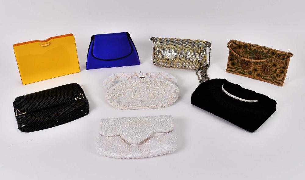 Appraisal: NINE VINTAGE BEADED CONTEMPORARY EVENING PURSESIncluding three white beaded examples