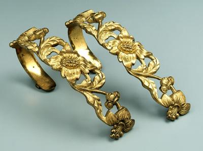 Appraisal: Set of eight gilt bronze tiebacks shaped as quot J