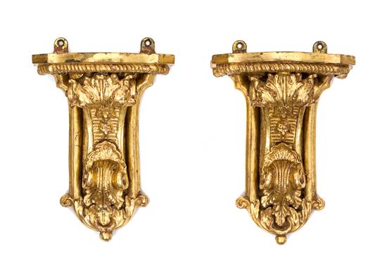 Appraisal: Sale Lot A Pair of Louis XVI Style GiltWood Wall