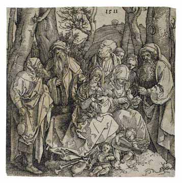 Appraisal: ALBRECHT D RER The Holy Kinship with the Lute-Playing Angels