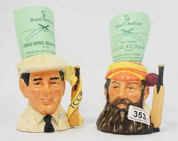 Appraisal: Royal Doulton Small Character Jugs W G Grace D Dickie