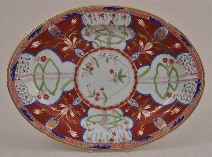 Appraisal: ENGLISH PORCELAIN OVAL PLATTER The iron red field with floral