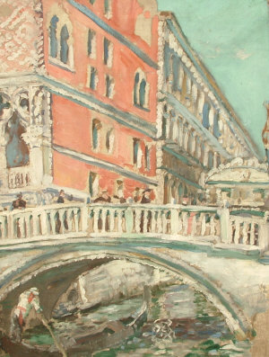 Appraisal: Circle of Jules Eugene Pages French - - Venetian canal