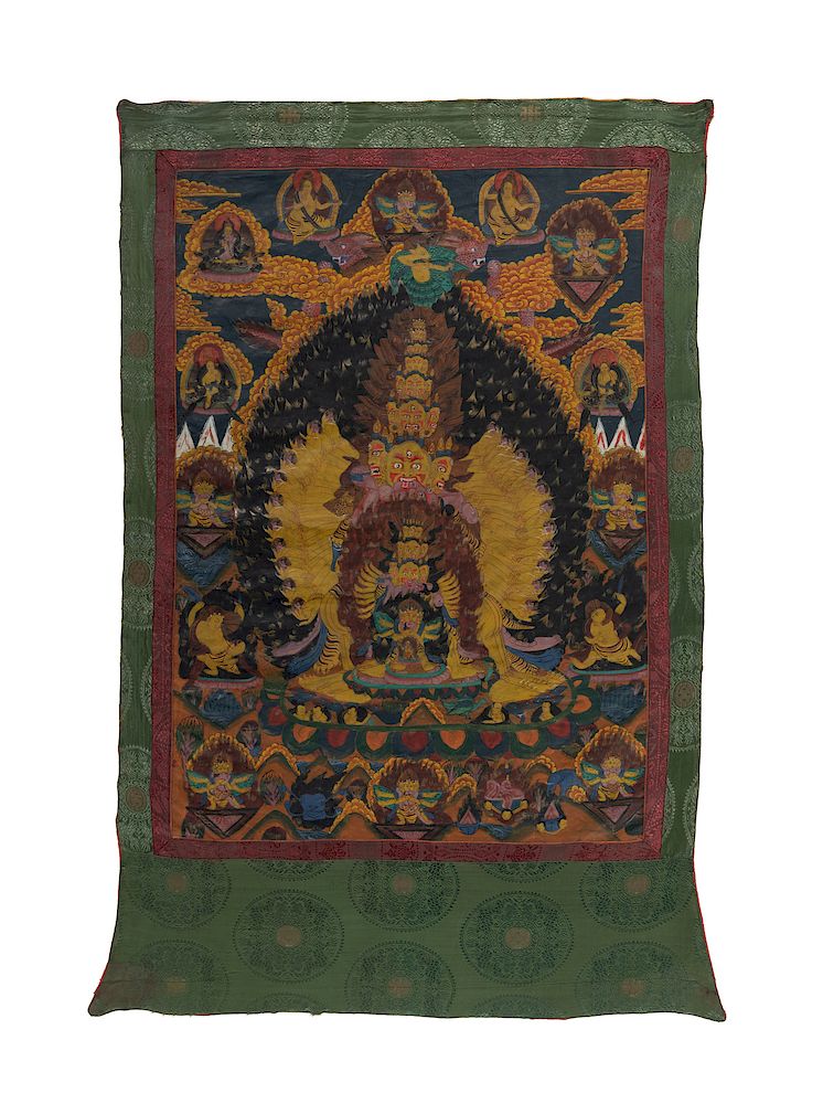 Appraisal: A Tibetan Thangka Chemhok Heruka A Tibetan Thangka Chemhok Heruka