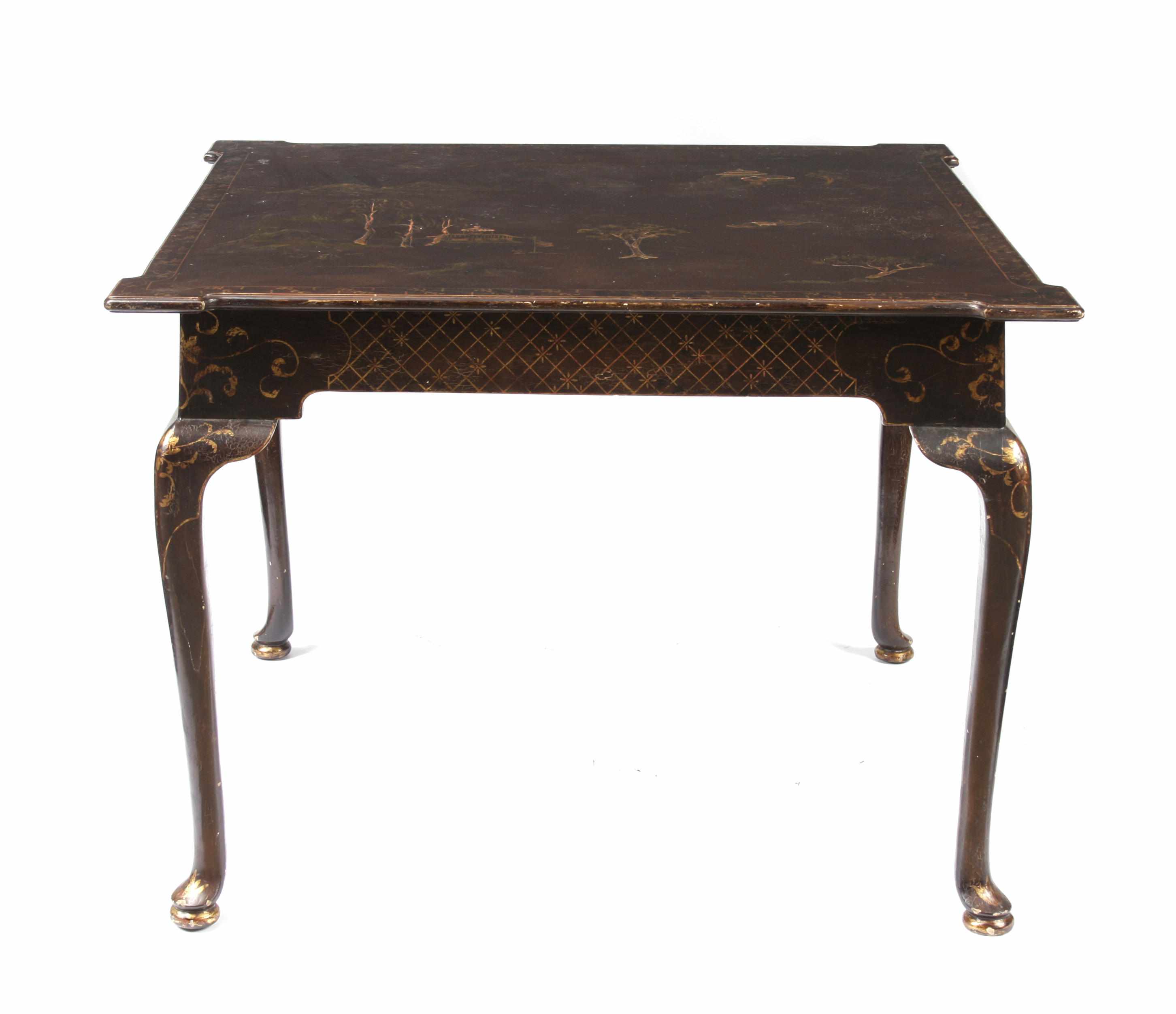 Appraisal: A George III style chinoiserie decorated games table height in