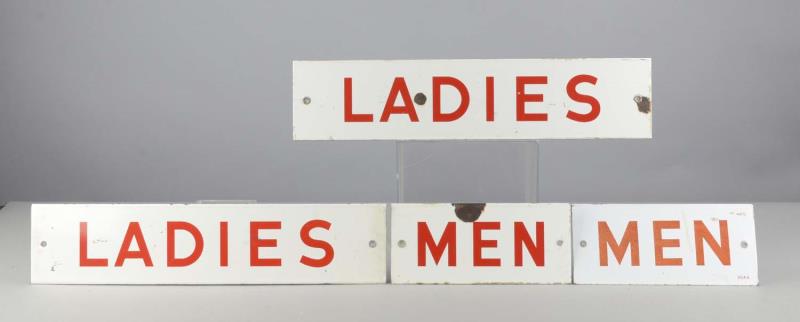 Appraisal: Lot of Porcelain Restroom Signs Two read Ladies and two