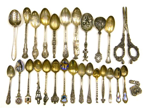 Appraisal: SILVER nineteen pieces including grape shears made in Germany sterling