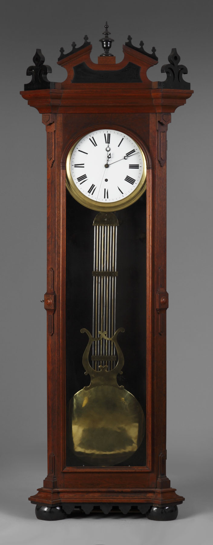 Appraisal: Jewelers Regulator Walnut case with some restorations Original porcelain dial