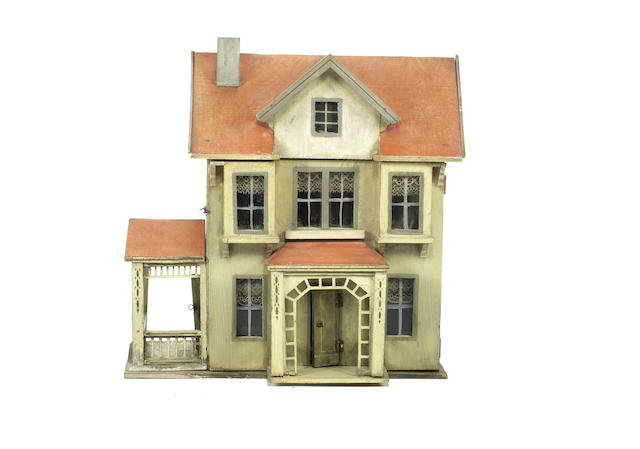 Appraisal: Moritz Gottschalk model red roof painted wooden dolls house The