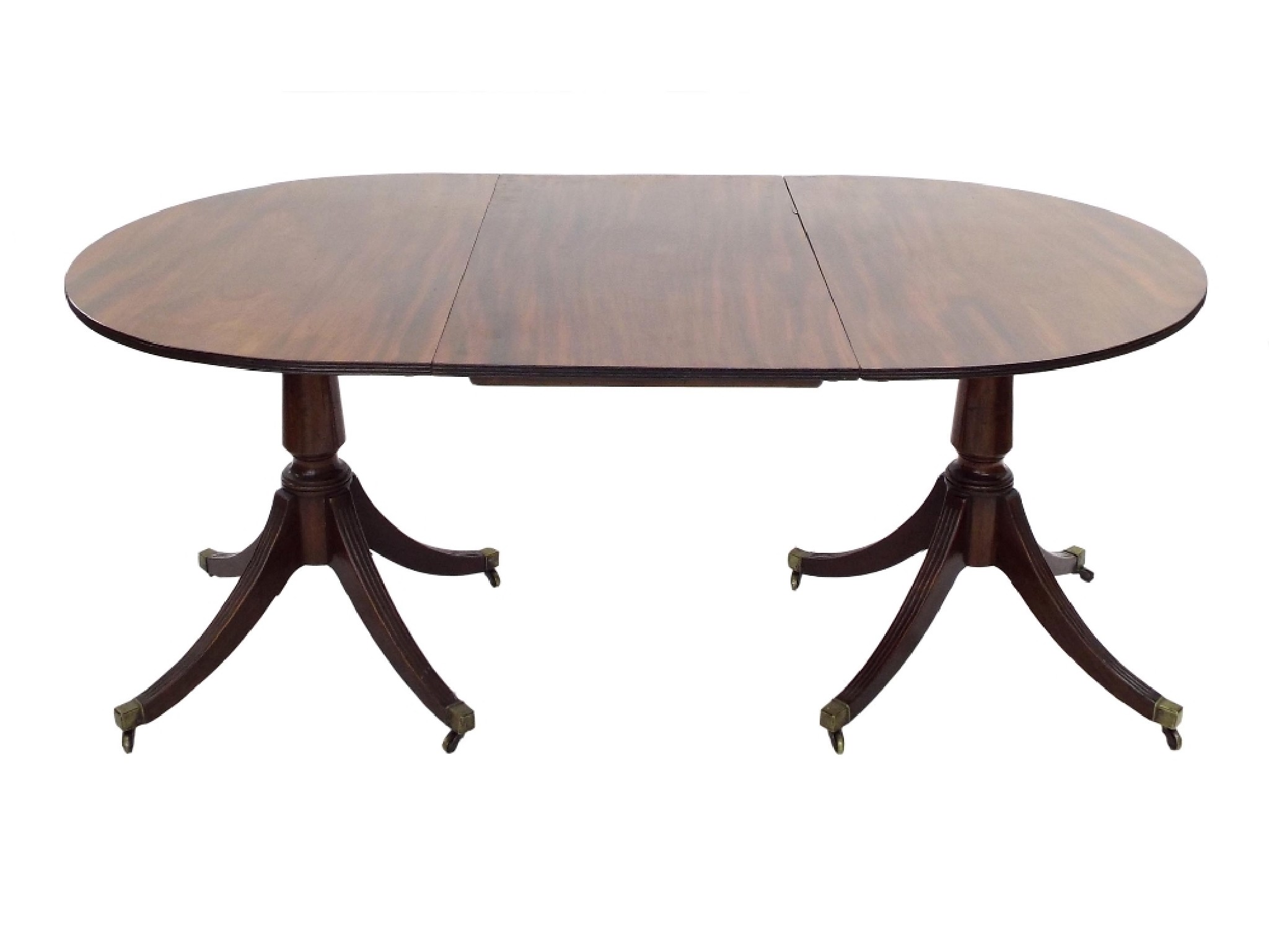 Appraisal: Late th early th century D-end twin pedestal dining table