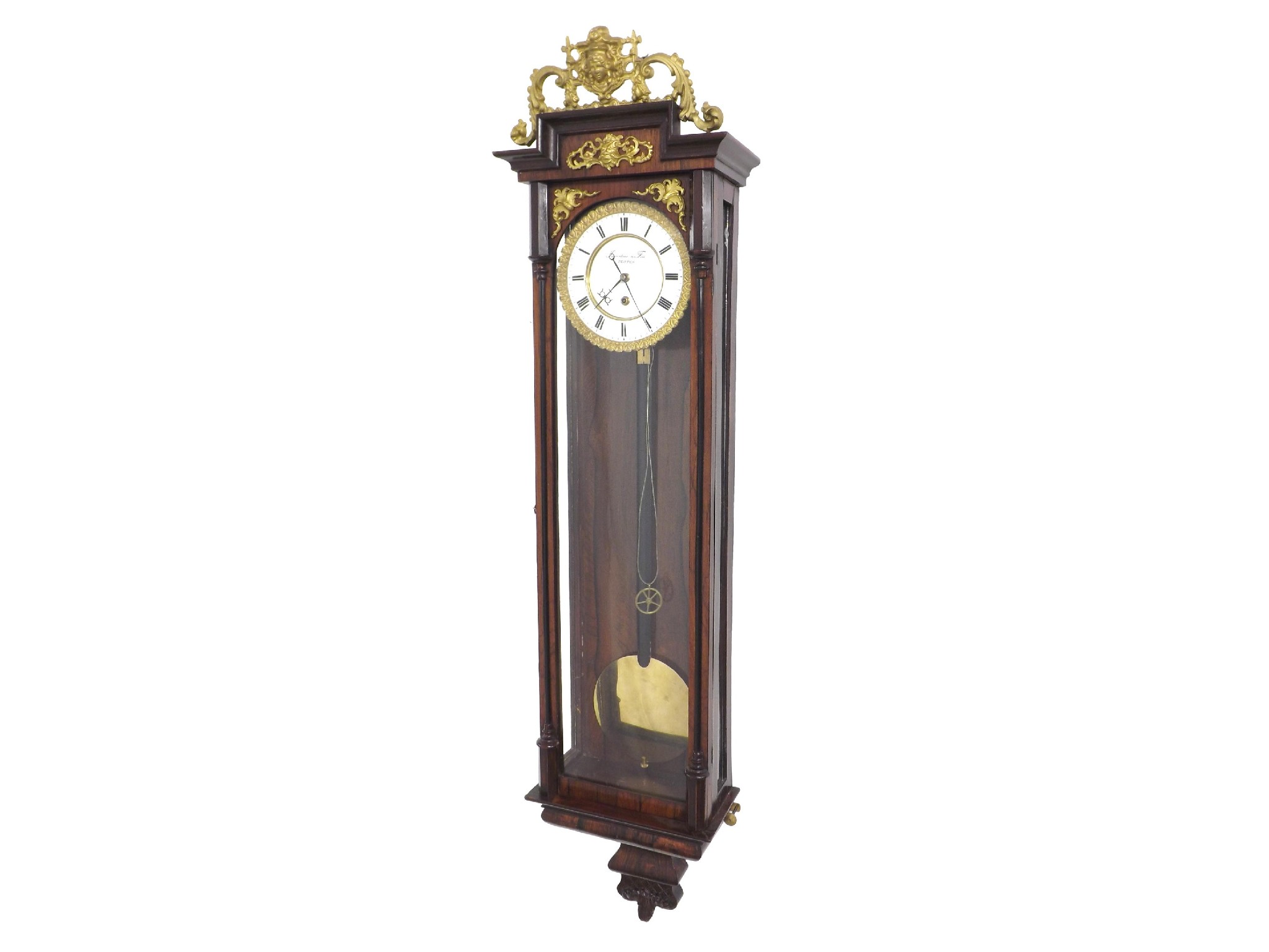 Appraisal: Austrian Biedermeier thirty day single weight regulator wall clock the