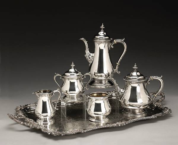 Appraisal: A sterling five piece tea and coffee setShreve amp Co