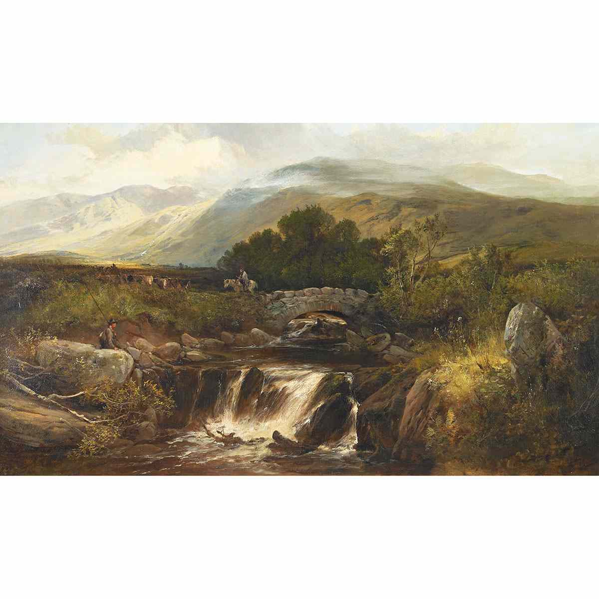 Appraisal: Joseph Adam fl - Scottish HIGHLAND LANDSCAPE Oil on canvas