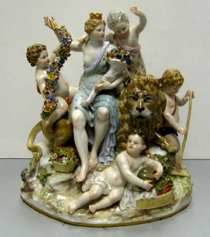 Appraisal: MEISSEN PORCELAIN FIGURE GROUP Modeled after Acier one of Elements