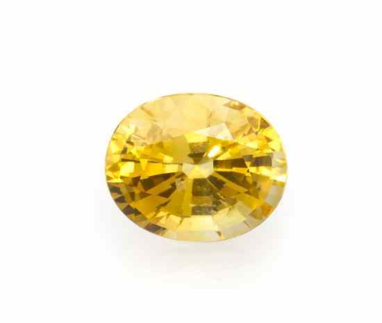 Appraisal: A Loose Oval Mixed Cut Carat Yellow Sapphire measuring approximately