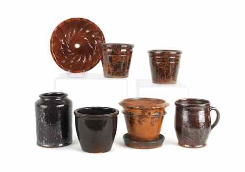 Appraisal: Collection of Pennsylvania redware th c seven pieces