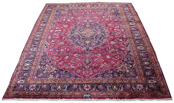 Appraisal: A Mashad Carpet Approx '- x '- Low dense wool