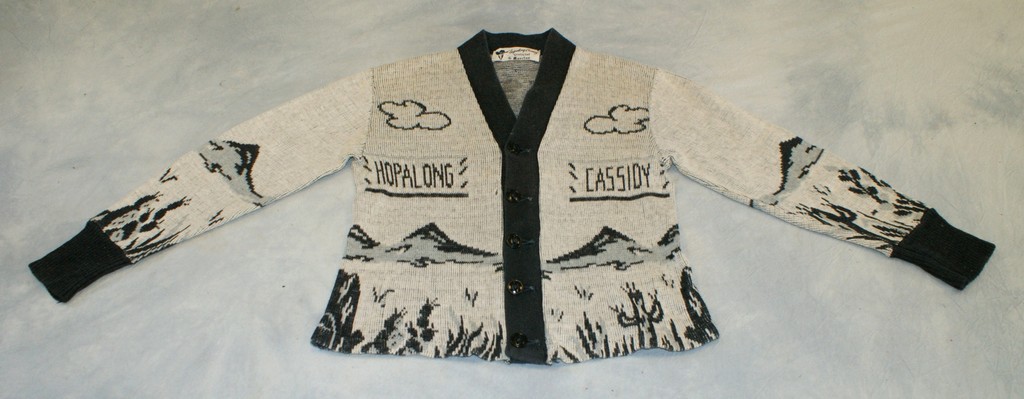 Appraisal: Hopalong Cassidy Childs Cardigan Sweater Original by Barclay black white