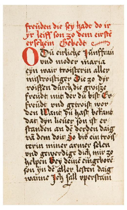 Appraisal: A PRAYER BOOK in German Germany likely th century manuscript