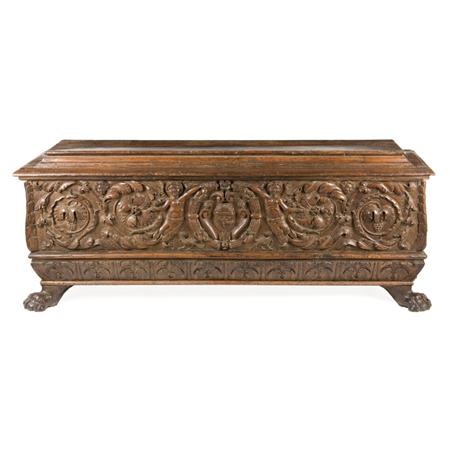 Appraisal: Italian Baroque Walnut Cassone Estimate -