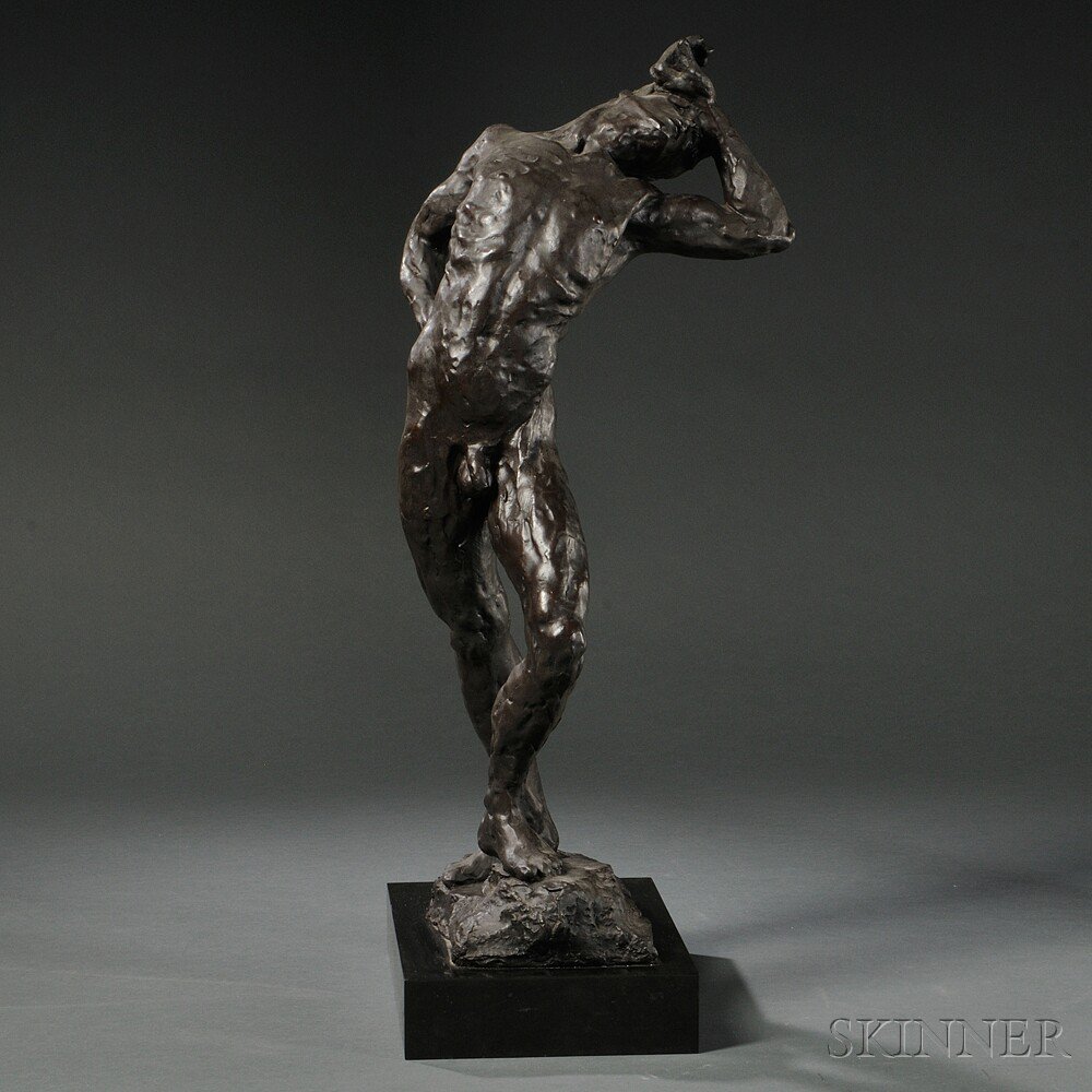 Appraisal: Enzo Plazzotta Italian - Study for Adam bronze stamped with