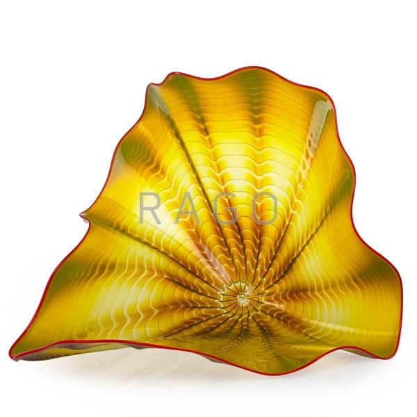 Appraisal: DALE CHIHULY Large Seaform piece red lip-wrap Condition Report Excellent