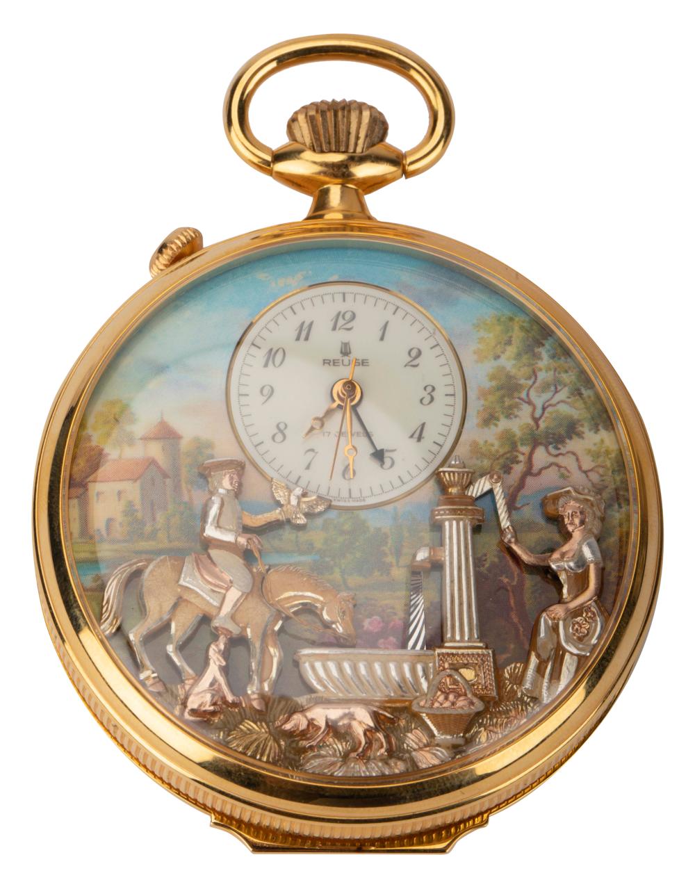 Appraisal: REUGE SWISS MUSICAL CLOCKthe dial signed 'Reuge' below position '