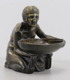 Appraisal: GURSCHNER Gustav Deco Bronze Bowl Bearer Signed on back and