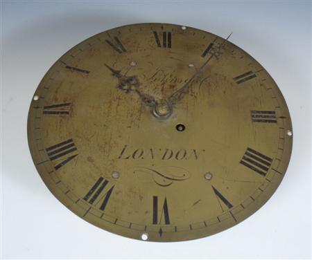 Appraisal: A circular brass clock movement By William Johnson London the