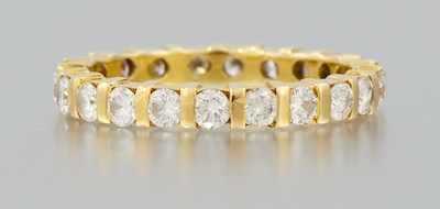 Appraisal: A Ladies' Diamond Eternity Band k yellow gold eternity ring