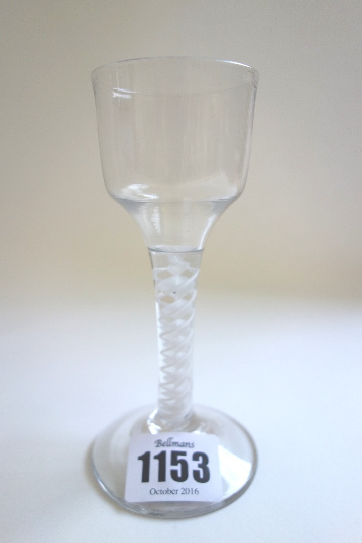 Appraisal: An th century wine glass circa with ogee bowl and