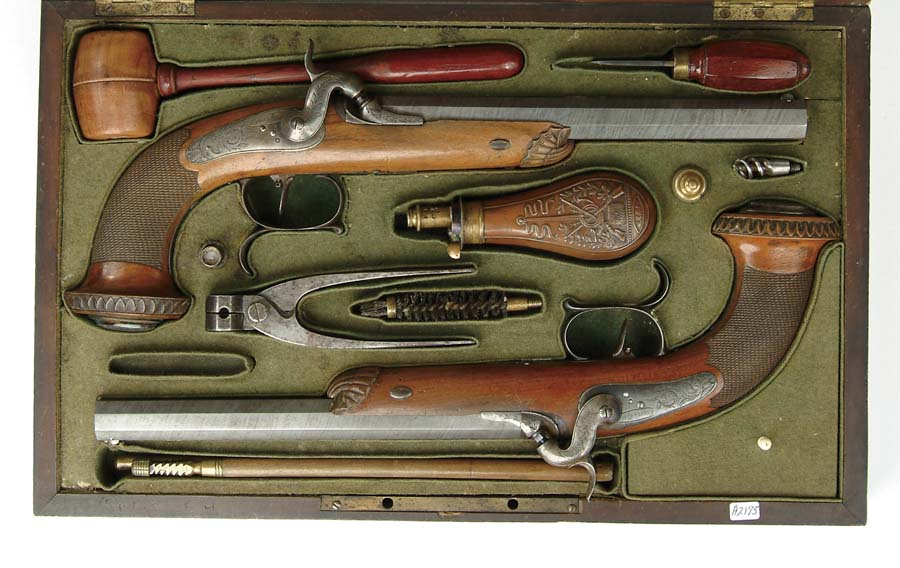 Appraisal: CASED PAIR OF CAZES PERCUSSION TARGET PISTOLS NSN Cal -