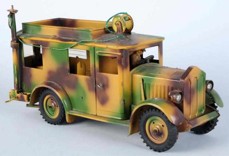 Appraisal: Hausser Clockwork Tinplate Communications Truck Paint is crazing on roof