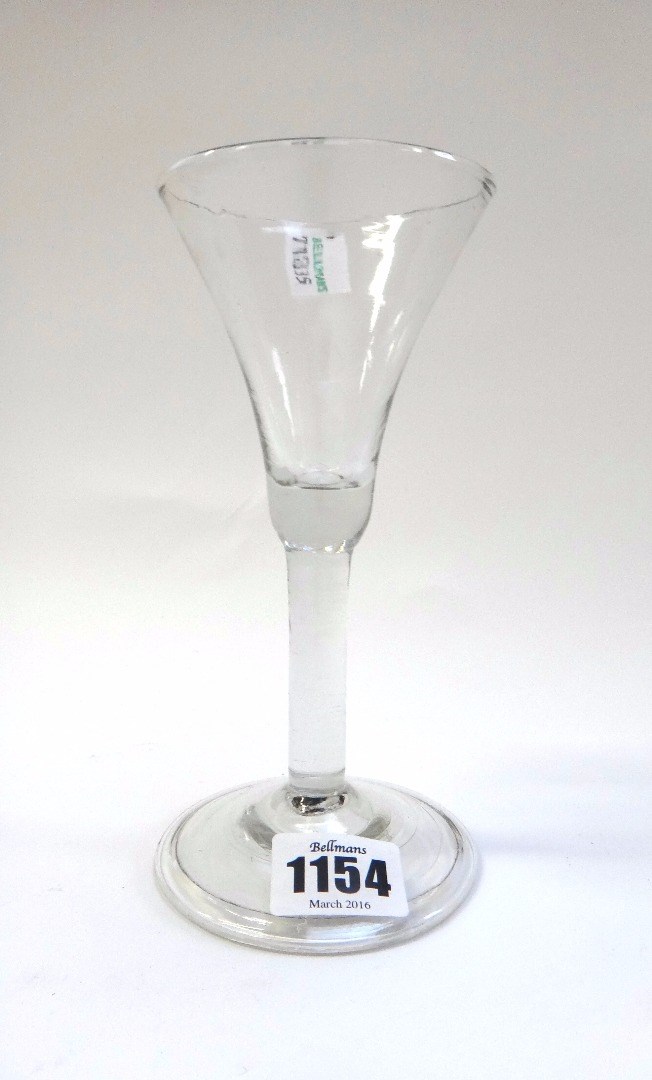 Appraisal: An English wine glass late th century with bell bowl