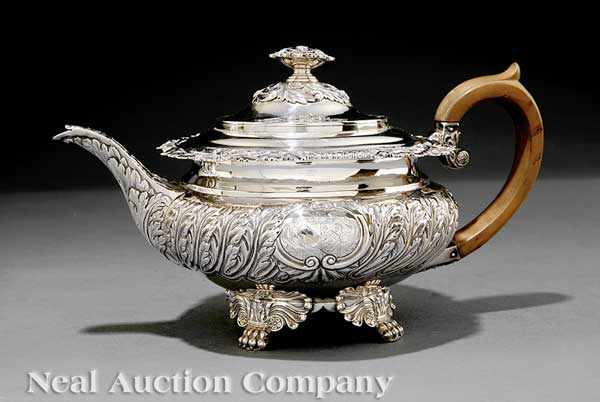 Appraisal: A Fine George III Sterling Silver Teapot Joseph Angell London