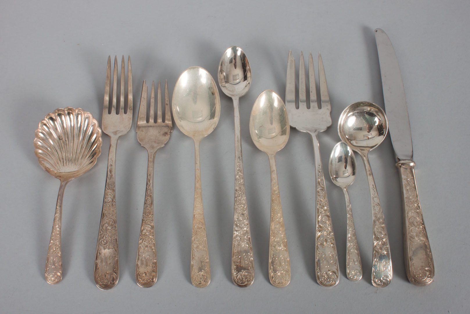 Appraisal: Set of Kirk Old Maryland Engraved flatware comprising pieces including