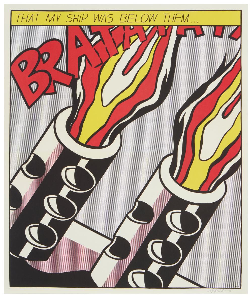 Appraisal: ROY LICHTENSTEIN - PANEL FROM AS I OPENED FIRE TRIPTYCH