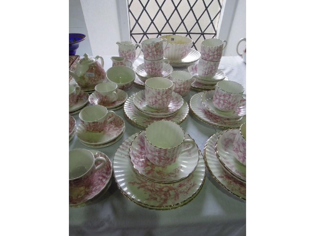 Appraisal: A part Victorian tea set decorated with pink flowers including