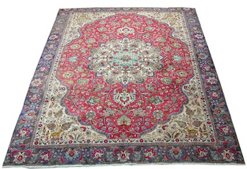 Appraisal: A Tabriz Carpet Approx '- x '- Low thick and