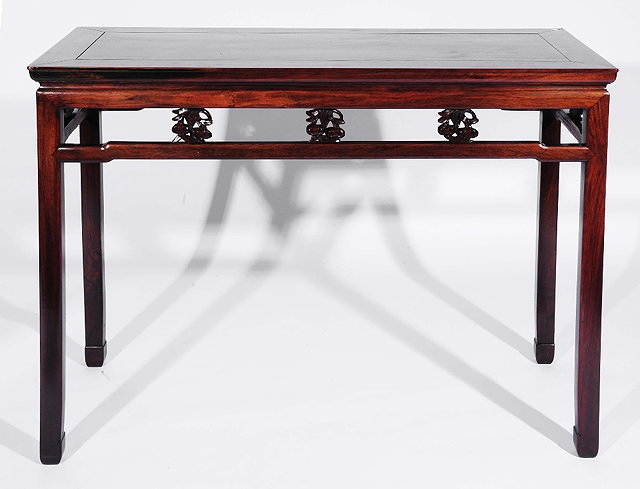 Appraisal: A Chinese hardwood altar tablelate th Centuryhaving a rectangular top