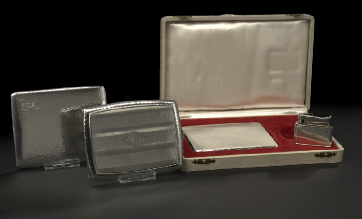 Appraisal: Collection of Three North American Sterling Silver Cigarette Cases third