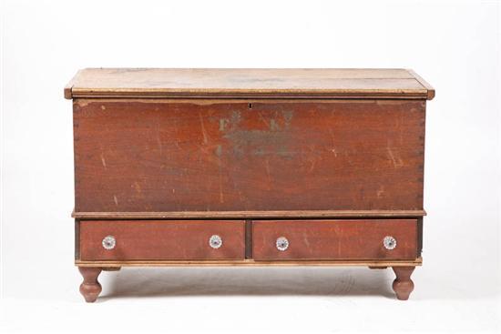 Appraisal: BLANKET CHEST Large walnut chest with interior til two incised