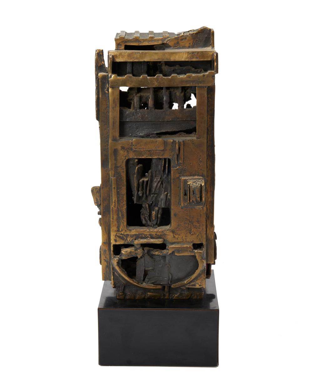 Appraisal: J B THOMPSON - BRUTALIST SCULPTURE PATINATED BRONZE WOOD AND