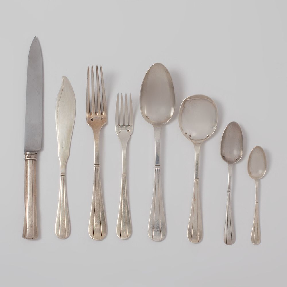 Appraisal: Jacque and Pierre Cardeilhac Silver Part Flatware Service Marked '