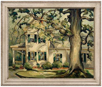 Appraisal: Leon Stacks painting North Carolina - landscape with house and